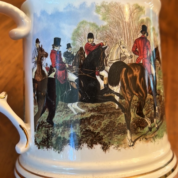 Crown Dorset Fox Hunt Large Beer Stein Mug Staffordshire England Fine Ceramics - Picture 7 of 14